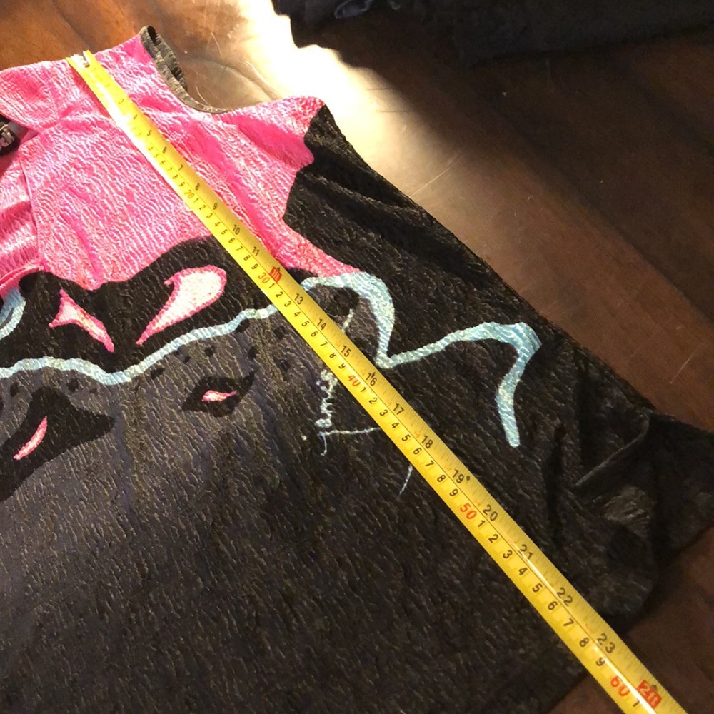 💓Jamie Sadock Abstract Coloful lightweight crinkle sleevelss logo signature top - Picture 12 of 13